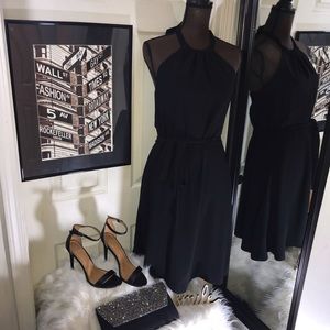 THEORY  Women’s Tie Waist Halter Neck Dress